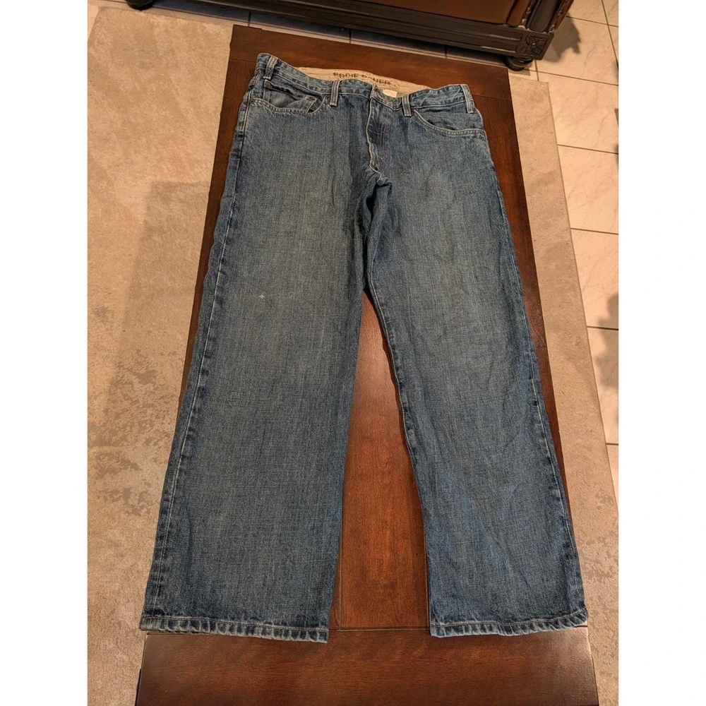 Eddie Bauer Mens 36X30 Original Fit Denim Blue Jeans Dark Wash Straight Leg Vtg